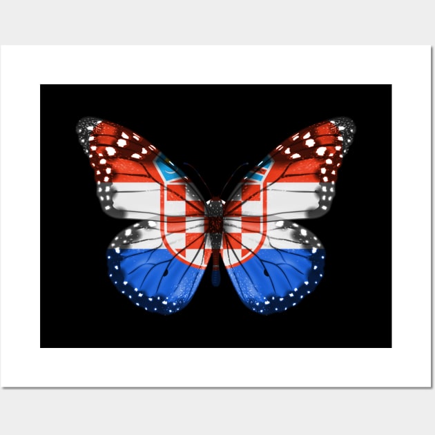 Croatian Flag  Butterfly - Gift for Croatian From Croatia Wall Art by Country Flags